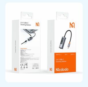 Перехідник McDodo [HU-0680] 2in1 USB-C to RJ45/USB-C 100w 14688