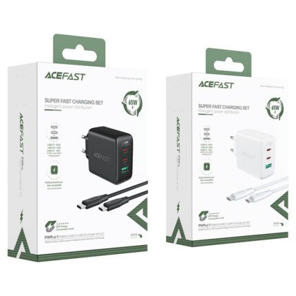 Комплект Acefast A13 адаптер 2xUSB-C + USB-A 65w + кабель USB-C to USB-C 15706