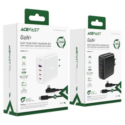 Комплект Acefast A37 адаптер 3xUSB-C + USB-A + кабель USB-C to USB-C 100w 14555