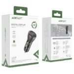 Автомобільний зарядний пристрій Acefast B6 Metal USB + USB-C with digital display 63W 14085