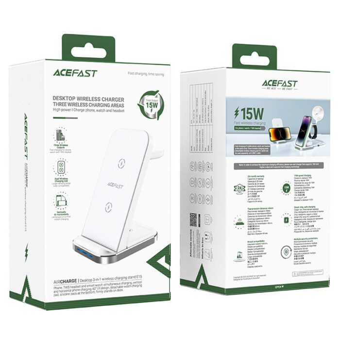 Бездротова зарядка Acefast E15 3in1 Charging Stand 17326