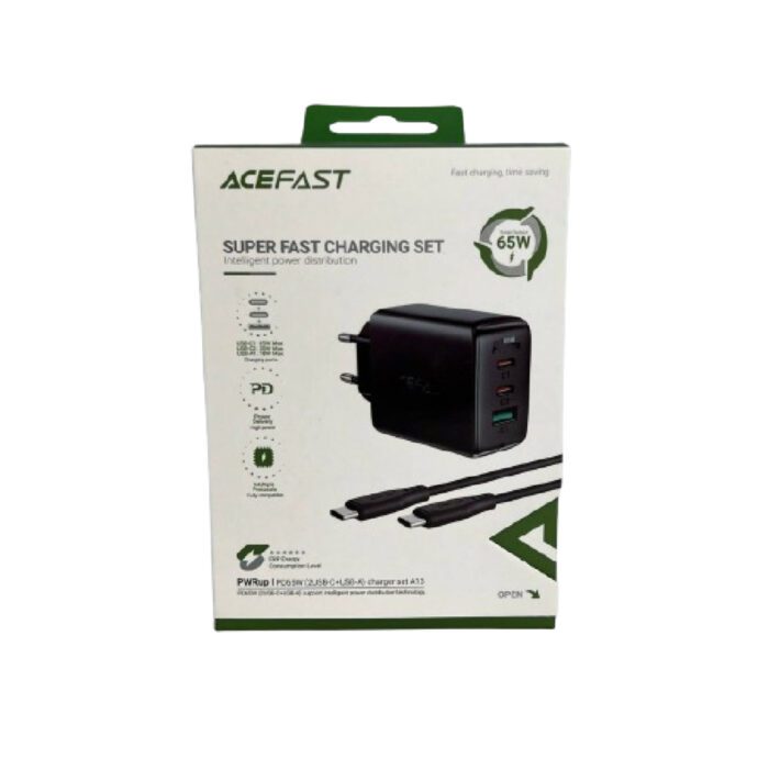 Комплект Acefast A13 адаптер 2xUSB-C + USB-A 65w + кабель USB-C to USB-C 21581