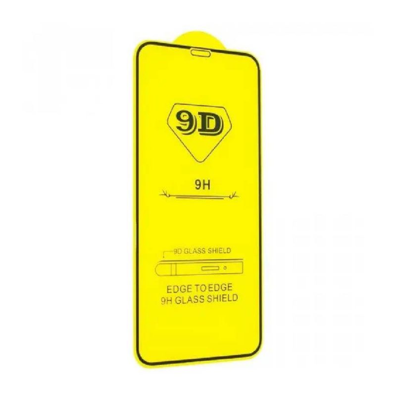 Захисне скло 9D для iPhone 13/13 Pro/14/16e техпак (Black) 39245