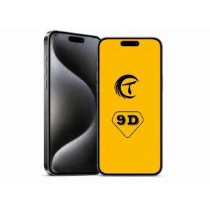 Захисне скло 9D для iPhone 15 Pro Max техпак (Black) 52898