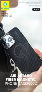 Чохол Blueo для iPhone 15 [B48] 600D All-Inclusive Aramid Fiber with Magnetic Series (Black) 19647