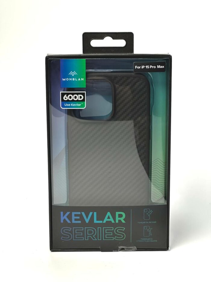 Чохол Monblan для iPhone 15 Pro Max [MKM15PM] Kevlar Magnetic Series (Black-Grey) 21113