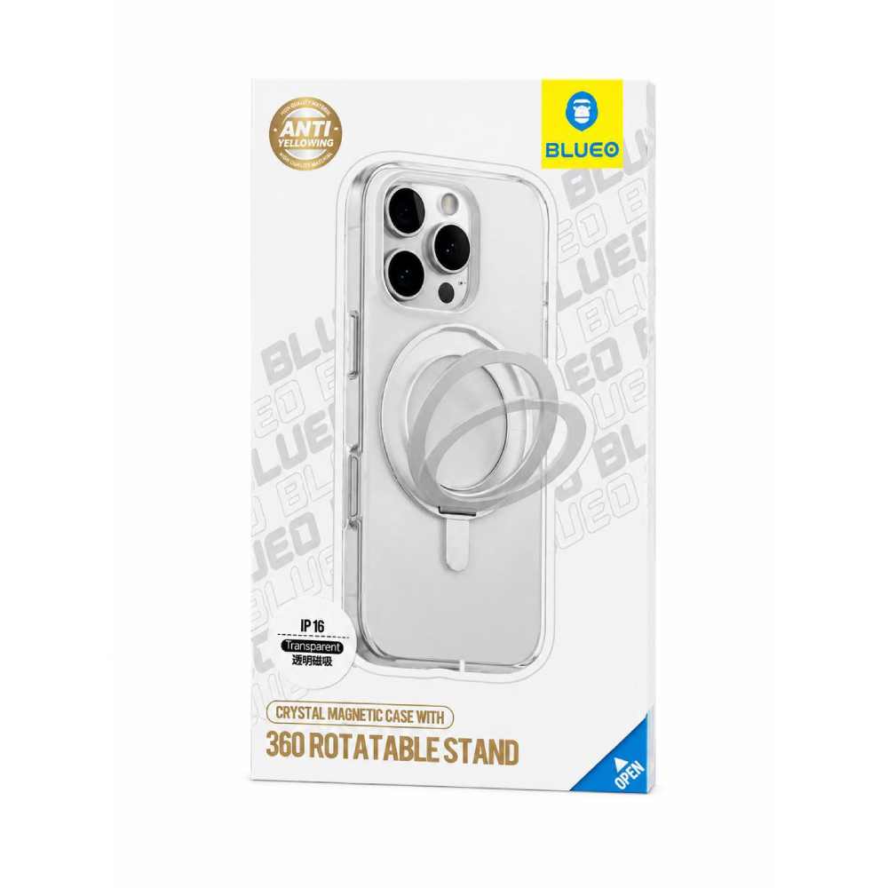 Чохол Blueo для iPhone 16 BL038 Crystal 360 Rotatable Stand with Magnetic Чохол Blueo для iPhone 16 BL038 Crystal 360 Rotatable Stand with Magnetic 55036