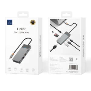 Перехідник Wiwu A721HD Linker Series [USB-C to 2xUSB3.1 + 2xPD100W + USB-C3.1 + SD/TF3.0 + HDMI4K60HZ] 55567