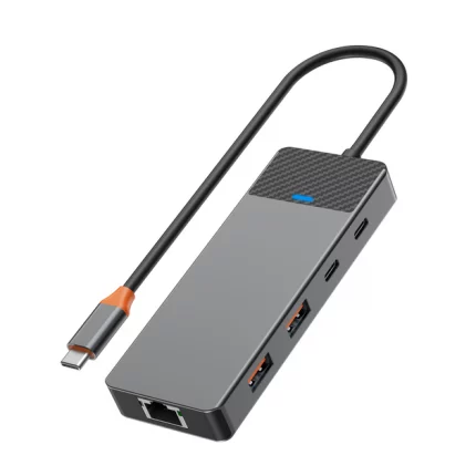 Перехідник Wiwu A923RPT Linker Series [USB-C to USB3.1 + 2xUSB2.0 + 2xPD100W + USB-C3.1 + SD/TF2.0 + LAN1000] 35638