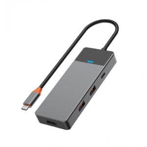 Перехідник Wiwu A721HD Linker Series [USB-C to 2xUSB3.1 + 2xPD100W + USB-C3.1 + SD/TF3.0 + HDMI4K60HZ] 55568