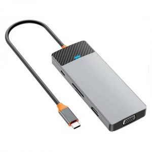 Перехідник Wiwu A921HV Linker Series [USB-C to USB3.0 + 2xUSB2.0 + SD/TF3.0 + PD100W + USB-C3.0 + HDMI4K30HZ + VGA1080P] 55571