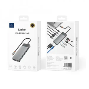 Перехідник Wiwu 12in1 Linker Series [USB-C to 2xUSB3.0 + 2xUSB2.0 + 2xPD100W + USB-C3.0 + SD/TF2.0 + 2xHDMI4K30HZ + VGA1080P + LAN1000] 55581