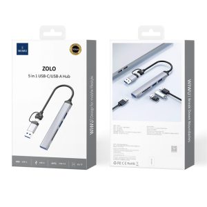 Перехідник Wiwu Wi-HB003 Zolo Series [USB/USB-C to 2xUSB2.0 + USB3.0 + SD/TF] 55617