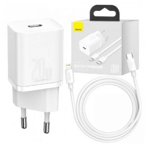 Комплект адаптер Baseus 20W + USB-C to Lightning Cable Super Silicone Series 36586
