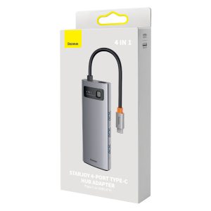 Адаптер Baseus 4in1 USB-C to 4xUSB Metal Gleam Series 44028