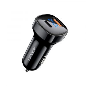 Автомобільний зарядний пристрій Acefast B4 Digital Display USB-C + USB-A 66w 40615