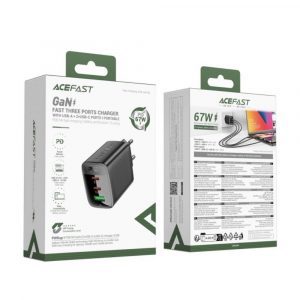 Адаптер Acefast A108 PD67W GaN 2xUSB-C+USB-A 37195