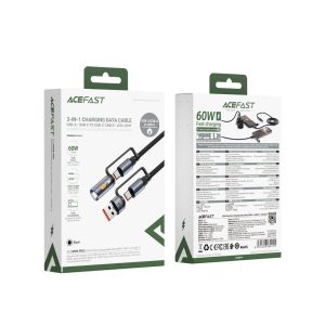 Кабель Acefast J5 USB + USB-C Multi-Function Led 56887