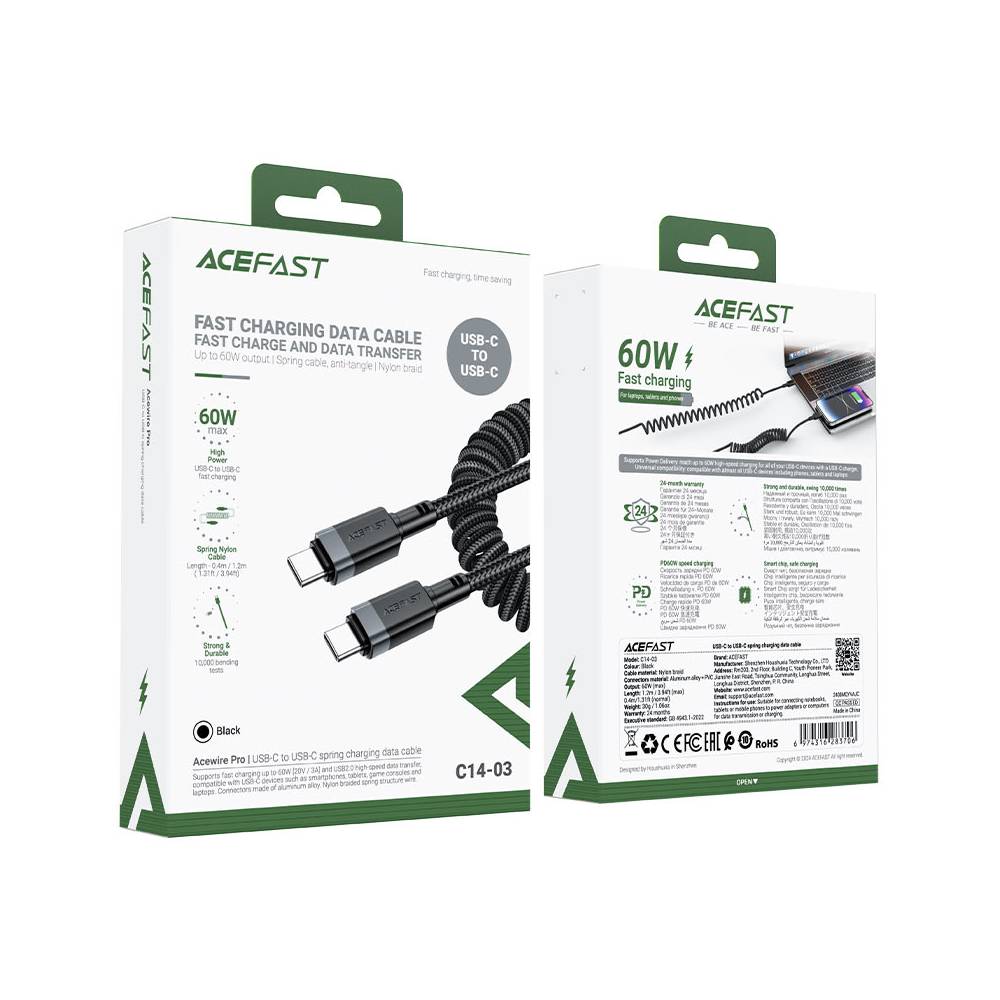 Кабель Acefast C14-03 USB-C to USB-C Spring Series Кабель Acefast C14-03 USB-C to USB-C Spring Series 56852