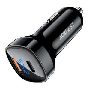 Автомобільний зарядний пристрій Acefast B4 Digital Display USB-C + USB-A 66w 54034