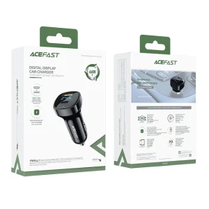 Автомобільний зарядний пристрій Acefast B4 Digital Display USB-C + USB-A 66w 54033