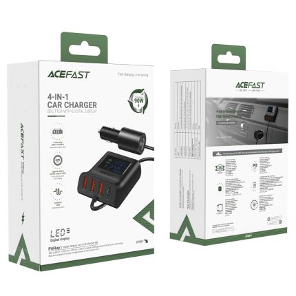 Автомобільний зарядний пристрій Acefast B8 digital display 42148