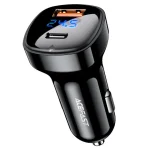 Автомобільний зарядний пристрій Acefast B4 Digital Display USB-C + USB-A 66w 42136