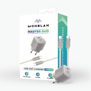Комплект Monblan адаптер 30W USB-C + кабель USB-C to USB-C A1 Master Duo Series 41784
