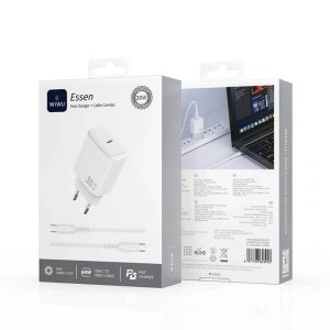 Комплект Wiwu адаптер 30W + кабель USB-C to USB-C Essen Wi-G008 Series 56559
