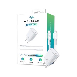 Комплект Monblan адаптер 20W + кабель USB-C to Lightning Quick Duo Series 48568