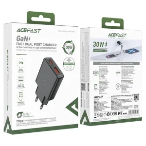 Адаптер Acefast A69 PD30W GaN USB-A + USB-C Ultra-Thin 49556