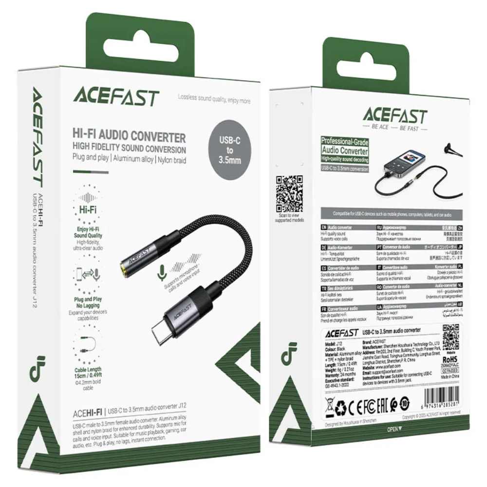 AUX Acefast J12 Series USB-C to 3.5mm AUX Acefast J12 Series USB-C to 3.5mm 53286