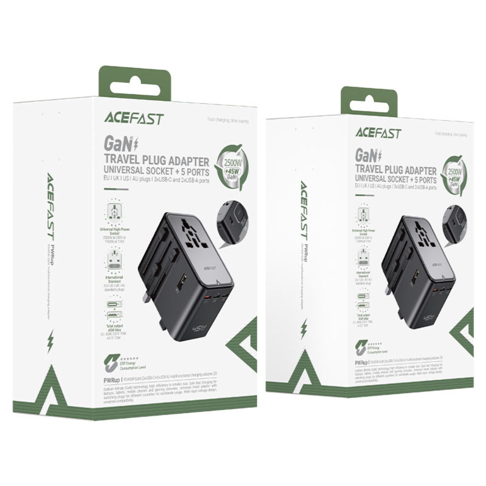 Перехідник Acefast Z8 PD45W GaN 3xUSB-C + 2xUSB-A Multifunctional Series Перехідник Acefast Z8 PD45W GaN 3xUSB-C + 2xUSB-A Multifunctional Series 53439