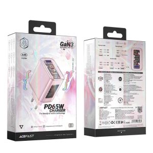 Адаптер Acefast A45 Sparkling PD65W GaN 2xUSB-C+USB-A 58036