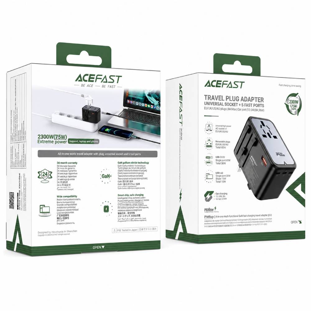 Перехідник Acefast Z1 PD75W GaN 3xUSB-C + 2xUSB-A Multifunctional Series Перехідник Acefast Z1 PD75W GaN 3xUSB-C + 2xUSB-A Multifunctional Series 53260