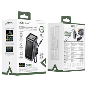 Power Bank Acefast M33 100W with cable and TFT display 20000mAh 51338
