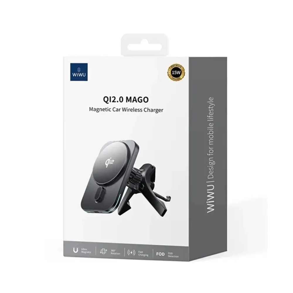 Автомобільний тримач магнітний Wiwu qi2.0 MAGO CH-323 Series Автомобільний тримач магнітний Wiwu qi2.0 MAGO CH-323 Series 58672