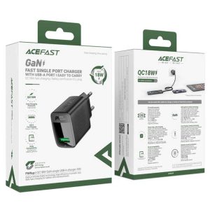 Адаптер Acefast A90 QC18W GaN single USB-A 59118